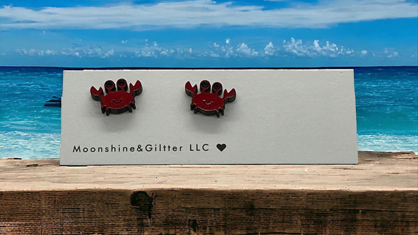 Crab stud earrings Beach Vacation Ocean stud earrings seafood fun jewelry