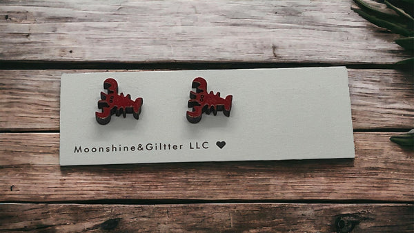 Lobster stud earrings Beach Vacation Ocean stud earrings  fun jewelry