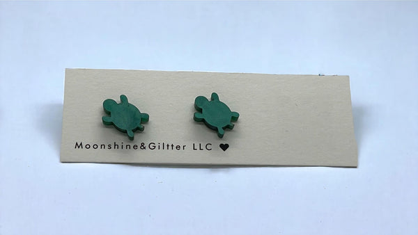 Sea turtle stud earrings Beach Vacation Ocean stud earrings  fun jewelry