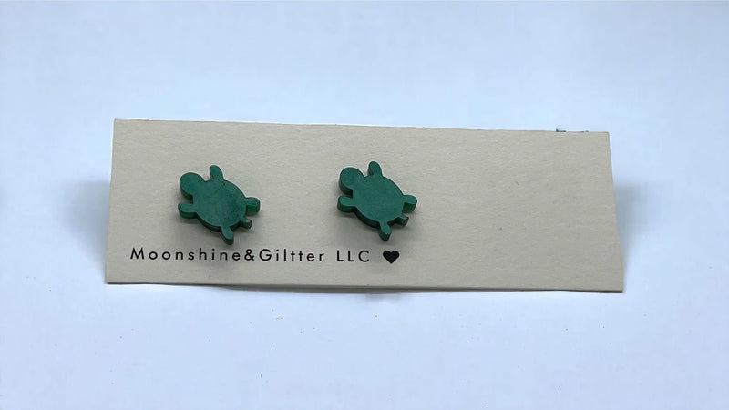 Sea turtle stud earrings Beach Vacation Ocean stud earrings  fun jewelry