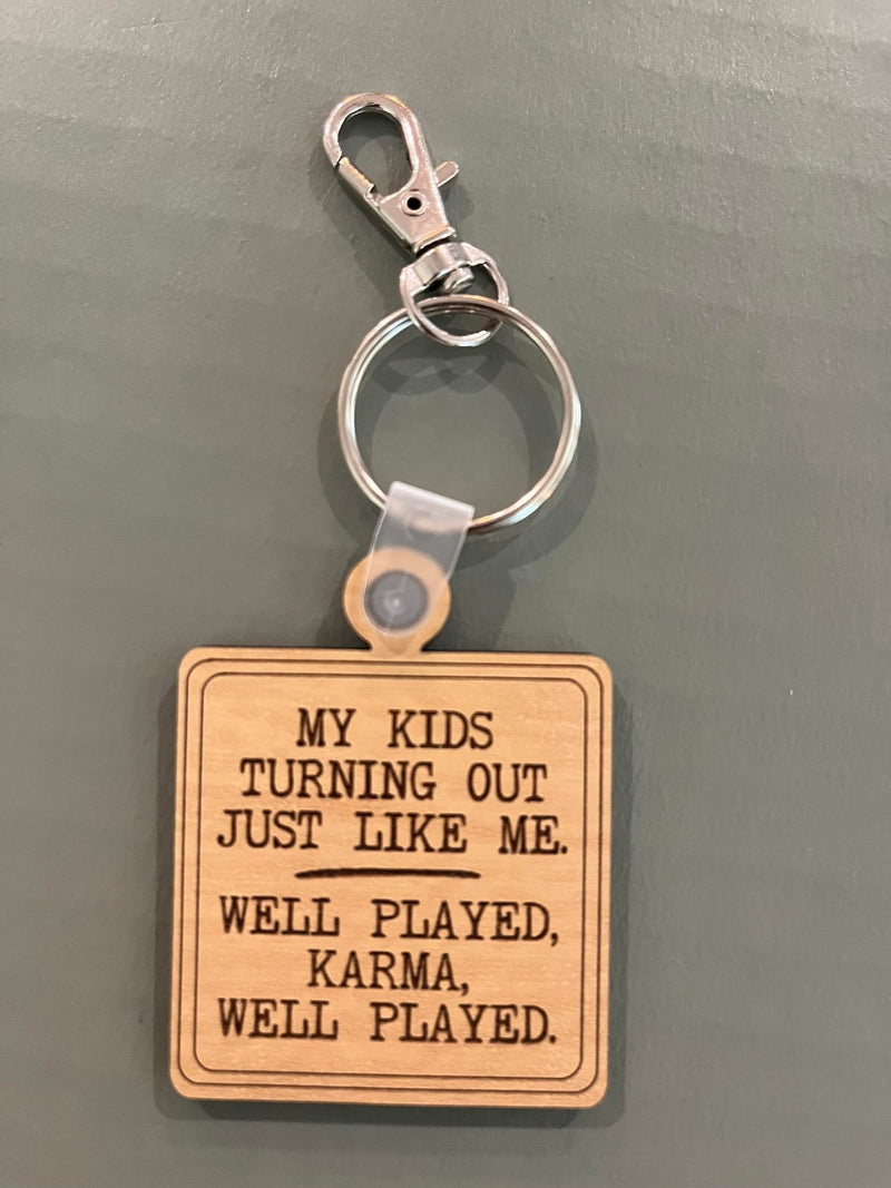 Mother's Day Gift Ideas, Funny Keychain, Dainty Keyring, Wood Keychain, Sister Gift, Best Friend Gift, New Mom, Babyshower gift