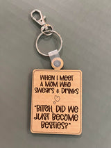 Mother's Day Gift Ideas, Funny Keychain, Dainty Keyring, Wood Keychain, Sister Gift, Best Friend Gift, New Mom, Babyshower gift