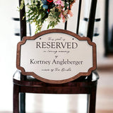 Personalized Memorial Sign Reserved In Memory Of Name Celebrating With Us In Heaven Wedding Seat Save a seat Memorial In loving memory
