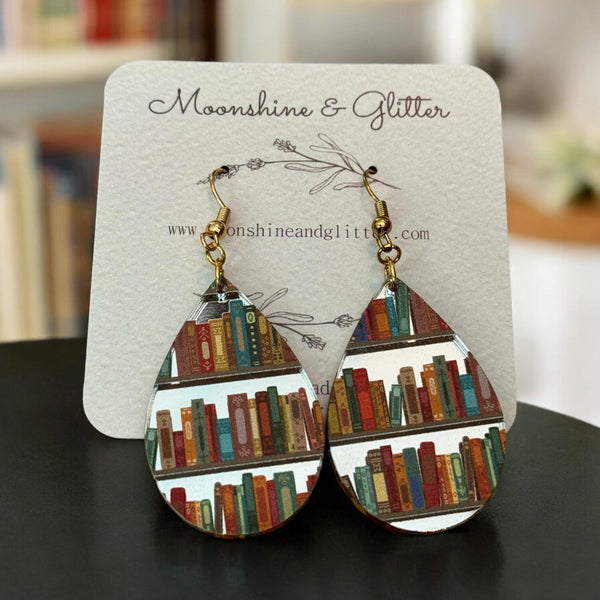Book lover Teardrop Earrings, Librarian Earrings, Book Lover Gifts, Book Earrings, Library, Gifts for Teachers, Reading