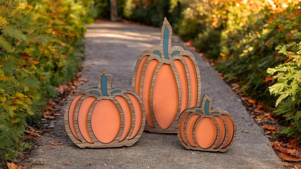 Wood Pumpkins - Tall, Chubby, and Mini Sizes - Indoor Fall Decor - Perfect for Autumn