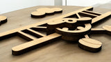 Wooden Nursery Airplane and Clouds Nursery Room Decor - Unfinished, Various Sizes Available front facing