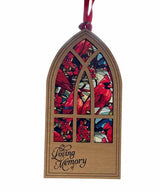 In Loving Memory Arched Window Ornament | 4" Cardinal Transparent Memorial Ornament | Customizable Name | Suncatcher