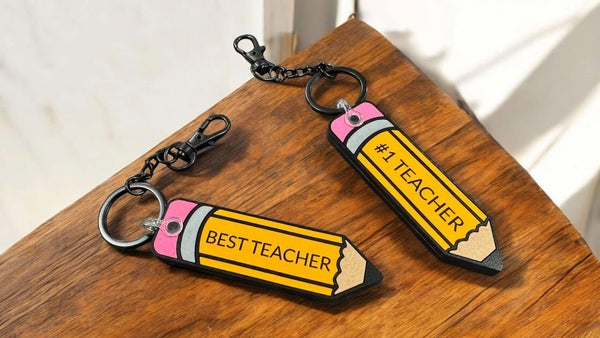 Back to school Teacher Keychain - Laser Cut Christmas Gift | #1 Teacher | Best Teacher Ever