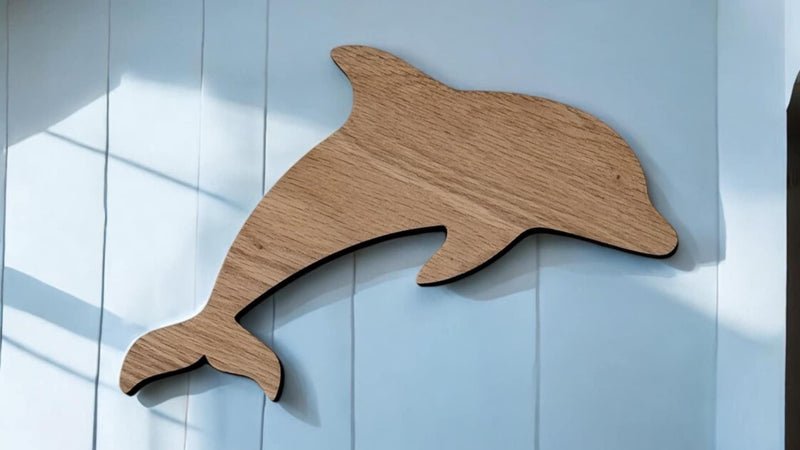 Coastal Wood Dolphin Wall Décor – Beach House Wall Art in Multiple Sizes