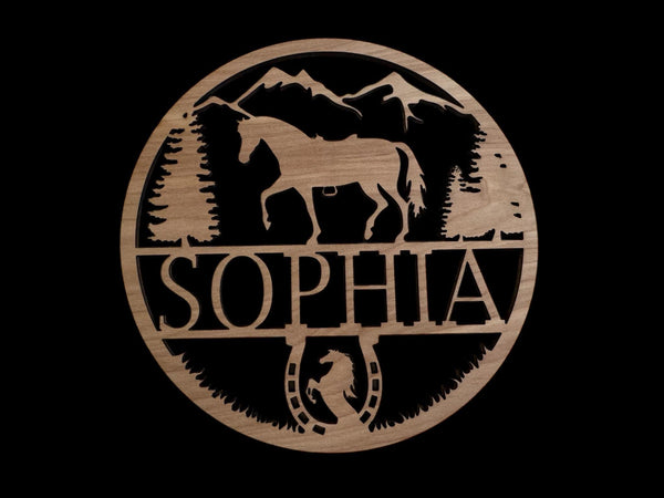 Personalized Wooden Horse Name Cutout – Custom Equestrian Wall Decor | Multiple Sizes Available