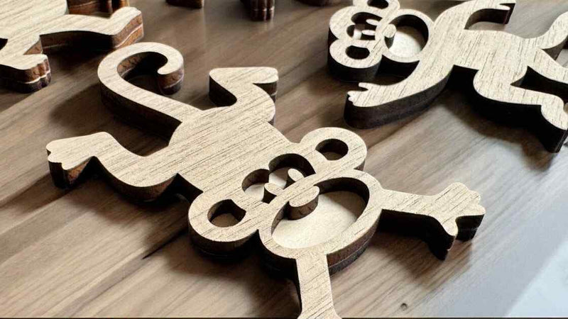 Monkey Wood Cutout Set – Nursery & Kids Room Wall Decor | Set of 4 |