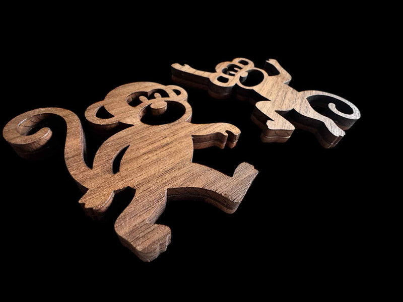 Monkey Wood Cutout Set – Nursery & Kids Room Wall Decor | Set of 4 |