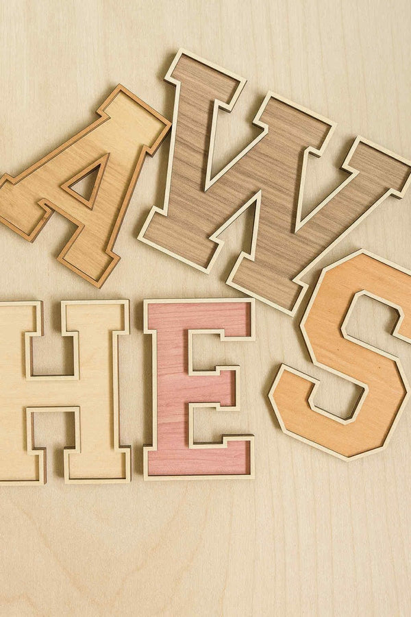 Custom 2-Layer Wooden Letter – Personalized Wall Art or Shelf Display | Multiple Sizes & Wood Combos