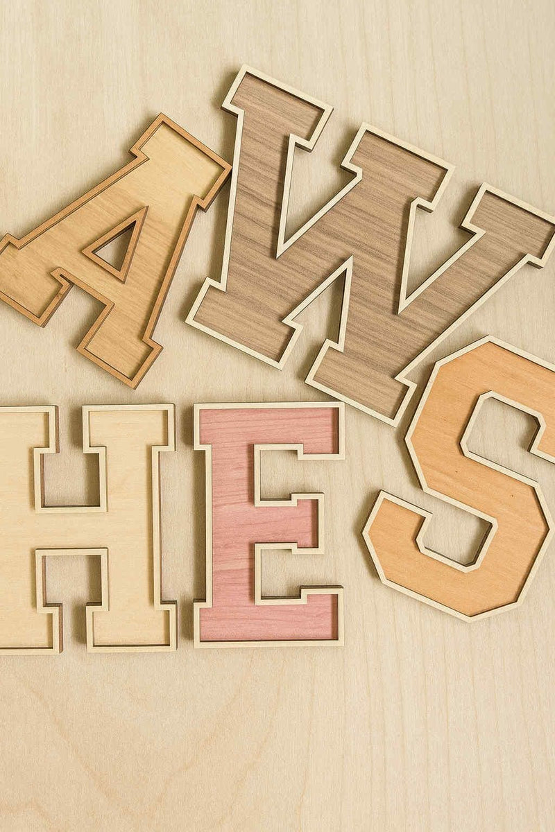 Custom 2-Layer Wooden Letter – Personalized Wall Art or Shelf Display | Multiple Sizes & Wood Combos