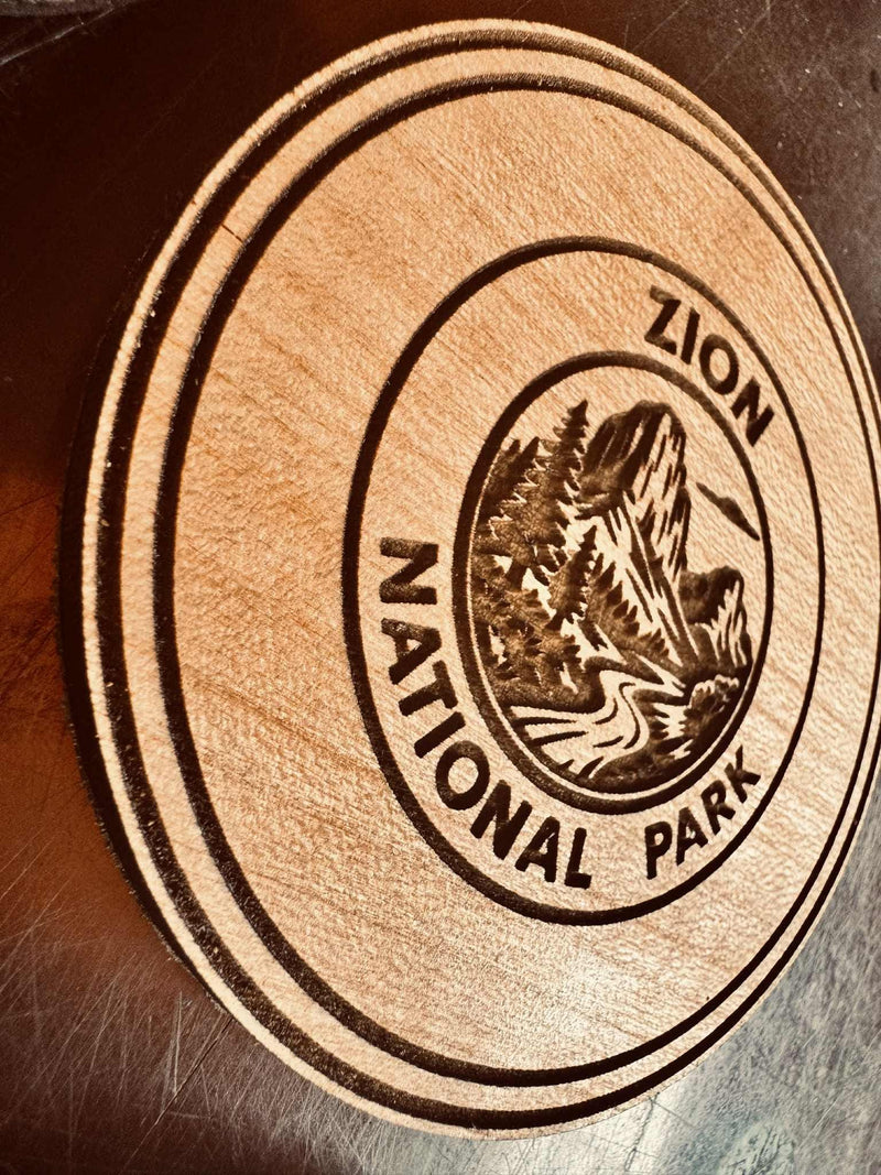National Park Wood Coaster Set | Personalized or Mix & Match  | Joshua Tree, Zion, Yellowstone, Yosemite, Grand Cayon, Bryce Canyon and More