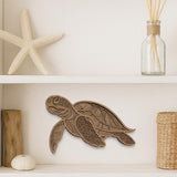Sea Turtle Layered wood wall art Layered Wooden Sea Turtle  – 4-Layer Ocean Decor | Handmade & Unique Beach House