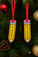 Personalized Teacher Ornament - Pencil Shape | Best Teacher Ever | #1 Teacher | Custom Name