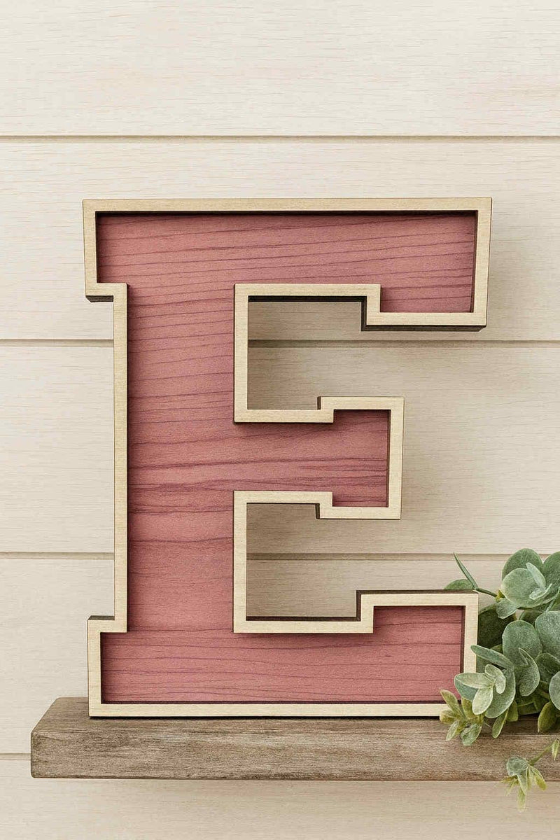 Custom 2-Layer Wooden Letter – Personalized Wall Art or Shelf Display | Multiple Sizes & Wood Combos