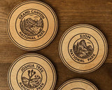 National Park Wood Coaster Set | Personalized or Mix & Match  | Joshua Tree, Zion, Yellowstone, Yosemite, Grand Cayon, Bryce Canyon and More