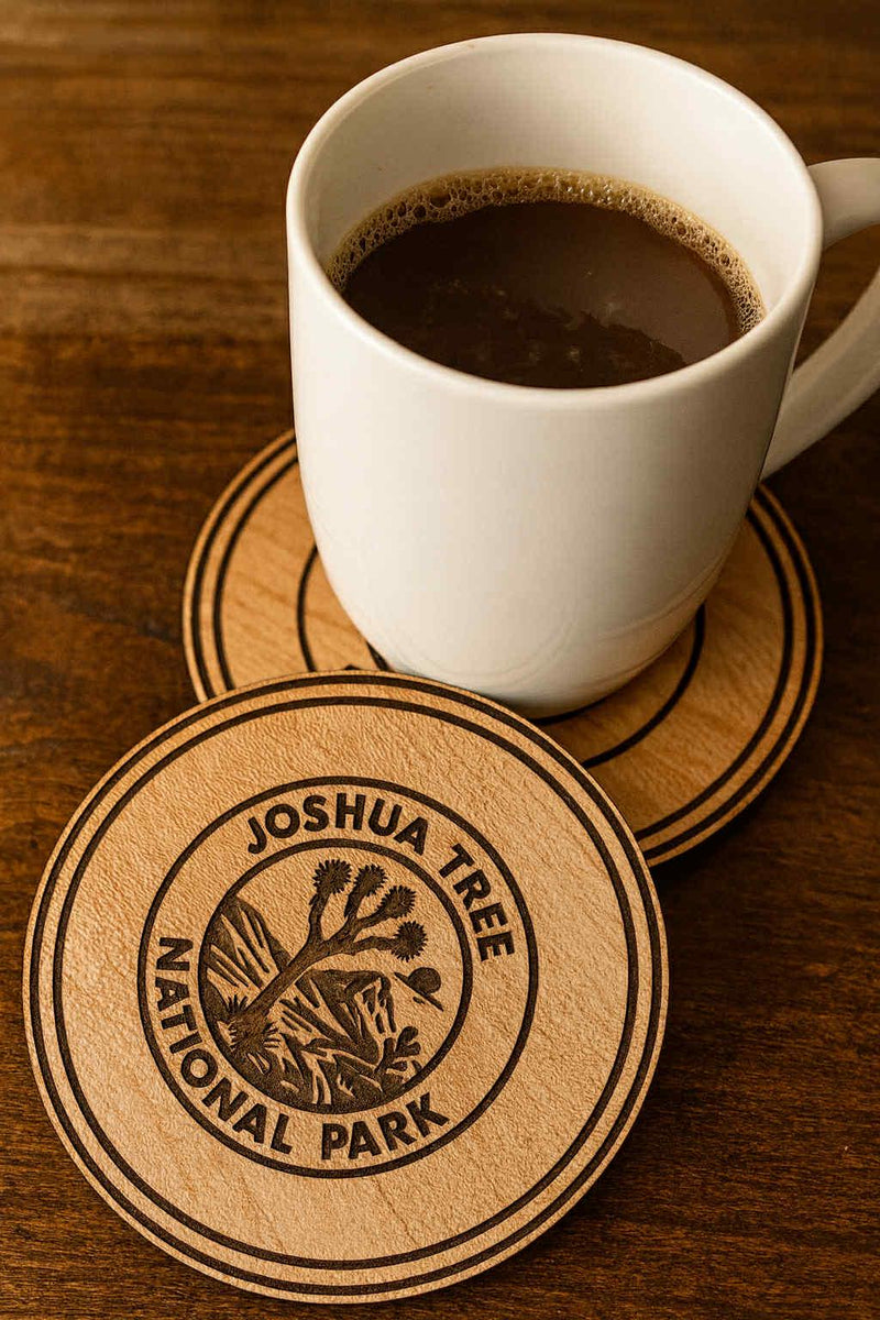 National Park Wood Coaster Set | Personalized or Mix & Match  | Joshua Tree, Zion, Yellowstone, Yosemite, Grand Cayon, Bryce Canyon and More