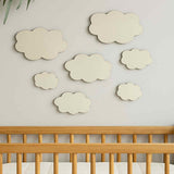 Cloud Wall Decals, Set of 7 Fluffy Clouds, Wood Clouds for Nursery Classroom or Playroom, Great for boho bedroom decor