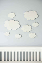 Cloud Wall Decals, Set of 7 Fluffy Clouds, Wood Clouds for Nursery Classroom or Playroom, Great for boho bedroom decor