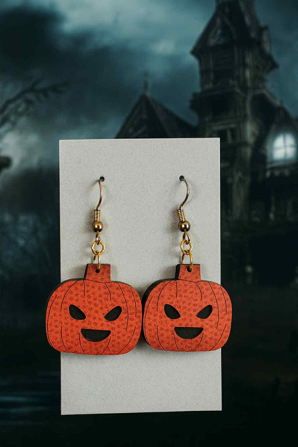 Jack-o'-Lantern Pumpkin Earrings - 1" with Textured Detail - Hypoallergenic Lightweight