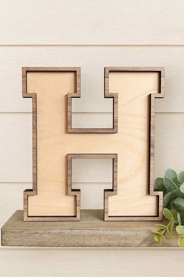 Custom 2-Layer Wooden Letter – Personalized Wall Art or Shelf Display | Multiple Sizes & Wood Combos
