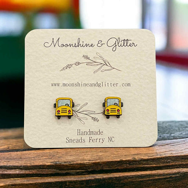 School Bus Hypoallergenic Stud Earrings - Back to School Fashion teacher bus driver last day gift