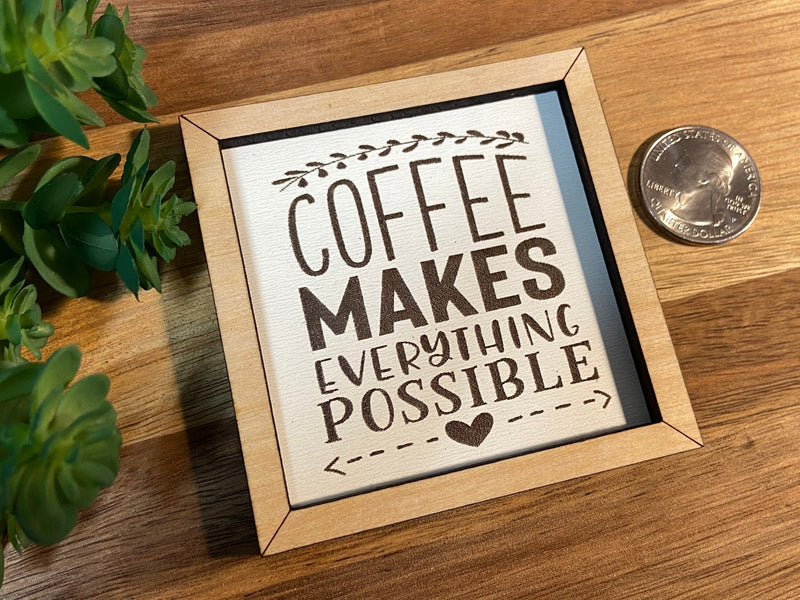 Miniature tiered tray wood signs 3x3 - Moonshineandglitter