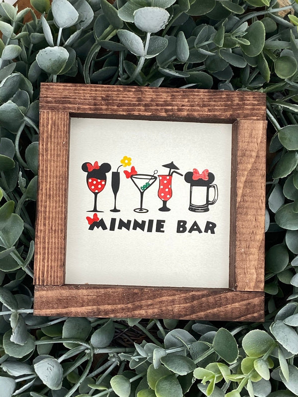 Minnie Mouse mini wood sign tiered tray bar size - Moonshineandglitter