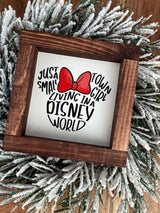 Minnie Mouse mini wood sign tiered tray bar size - Moonshineandglitter