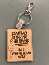 Mother's Day Gift Ideas, Funny Keychain, Dainty Keyring, Wood Keychain, Sister Gift, Best Friend Gift, New Mom, Babyshower gift - Moonshineandglitter
