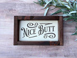 Nice butt funny bathroom laser engraved Farmhouse wood sign housewarming New home Wedding anniversary gift for her decor home - Moonshineandglitter