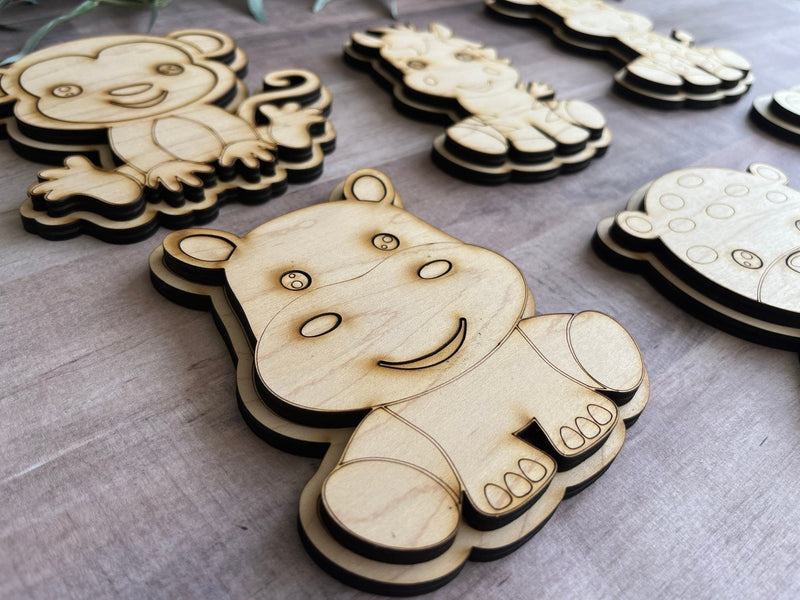Nursery bedroom Zoo animals 3d wood wall art decor automotive boys room son child playroom - Moonshineandglitter