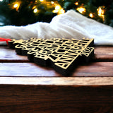 Personalized wood Christmas tree name ornament family customized laser cut gift - Moonshineandglitter