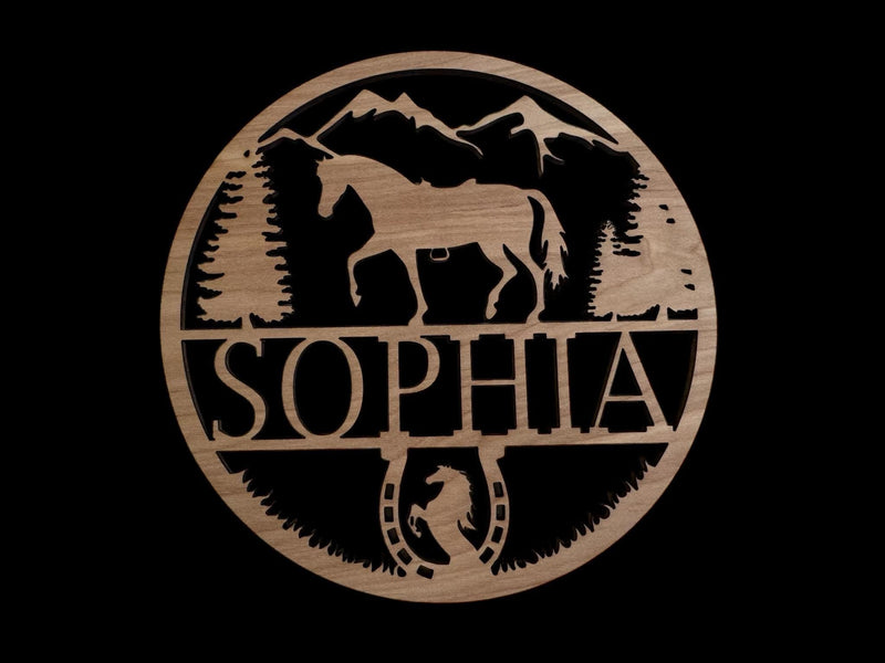 Personalized Wooden Horse Name Cutout – Custom Equestrian Wall Decor | Multiple Sizes Available - Moonshineandglitter