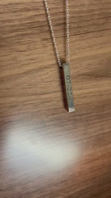 Sterling silver bar necklace customized engrave gift for her