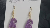 Sanderson  Halloween Witch Sister Dangle Earrings - 1.75" - Hypoallergenic, Glitter Acrylic - Halloween & Fall Jewelry