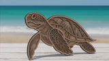 Sea Turtle Layered wood wall art Layered Wooden Sea Turtle  – 4-Layer Ocean Decor | Handmade & Unique Beach House