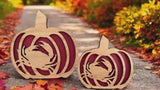 Coastal Crab Pumpkin Decor | Layered Wood Fall Shelf Sitter | Nautical Autumn Pumpkin Sign | Beach House Fall Decoration