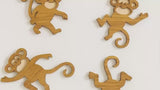 Monkey Wood Cutout Set – Nursery & Kids Room Wall Decor | Set of 4 |