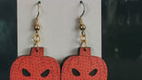 Jack-o'-Lantern Pumpkin Earrings - 1" with Textured Detail - Hypoallergenic Lightweight