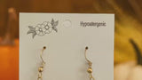 Pumpkin Walnut Wood Halloween Pumpkin Engraved Dangle Earrings - Hypoallergenic, Great Detail, Lightweight