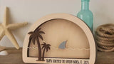 Shark Tooth Shadow Box - Beach Treasure Display for Teeth, Shells, Rocks, or Sand beach vacation  home decor beach house gift Customize