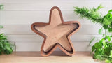 Handcrafted Starfish Treasure Box – Walnut Frame – Display for Sea Glass, Shark Teeth, Shells – 4", 6", 8", 12" Sizes Shadow Box