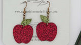 Back to school Apple Glitter Dangle Earrings | Back to School Teacher Gift | Hypoallergenic Jewelry