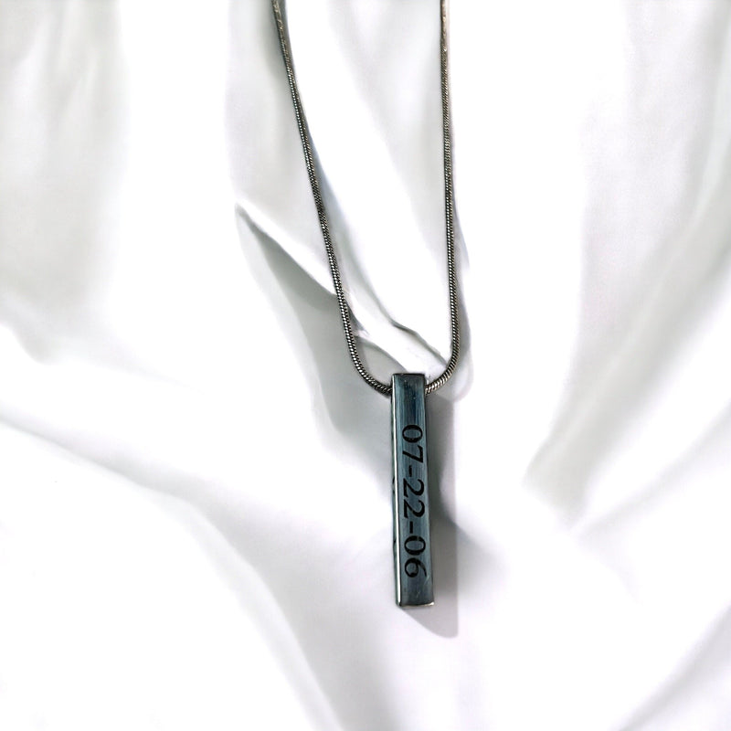 Sterling silver bar necklace customized engrave gift for her - Moonshineandglitter