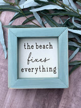 The Beach fixes Everything 5”x5” wood sign laser engraved Dog Mom Home Décor Gift Housewarming beach house - Moonshineandglitter