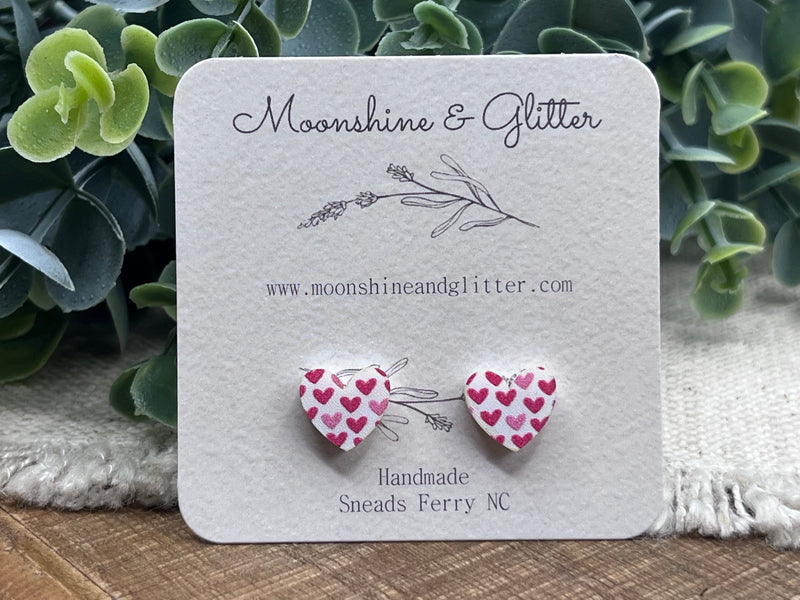 Hearts heart stud earrings